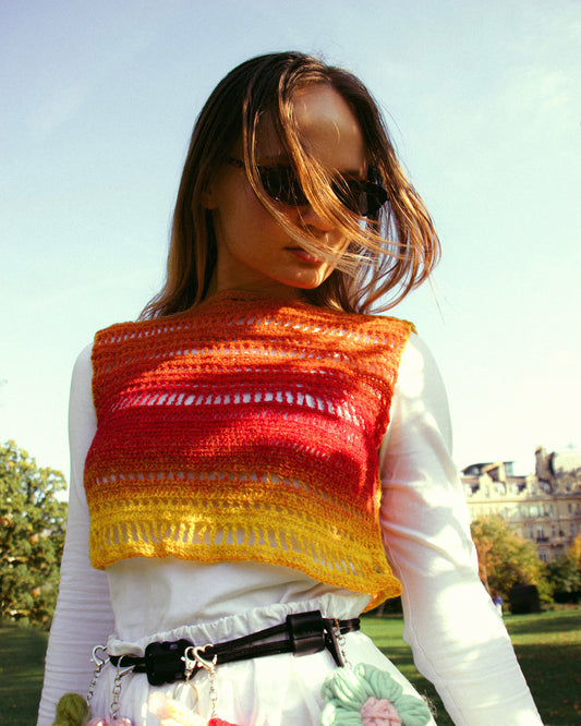 Solar Flame - Handcrafted Wool Vest